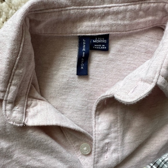 Pale pink, baby set, Janie and Jack, plaid shorts - Picture 2 of 3